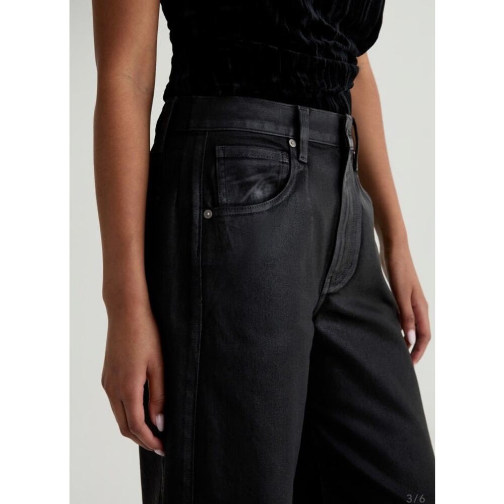 AG HATTIE CROP COATED HIGH RISE BARREL JEAN SIZE 29 - Picture 3 of 10